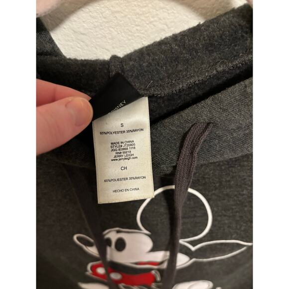Disney Gray Mickey Mouse Cropped Hoodie Small - Picture 7 of 7